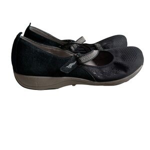 DANSKO Haven Womens Black Leather Suede Mesh Mary Jane Flat Shoes 39 8.5